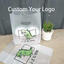 Load image into Gallery viewer, custom frosted bread tote with die cut plastic bags
