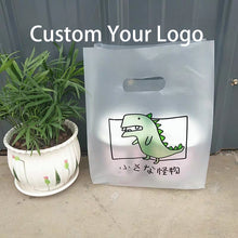 Load image into Gallery viewer, custom frosted bread tote with die cut plastic bags
