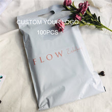 Load image into Gallery viewer, white handle poly mailer eye lash swim packing courier bag envelope
