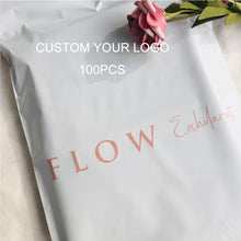 Load image into Gallery viewer, white handle poly mailer eye lash swim packing courier bag envelope
