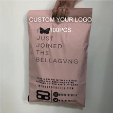 Load image into Gallery viewer, white handle poly mailer eye lash swim packing courier bag envelope
