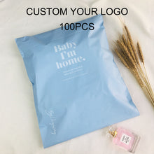 Load image into Gallery viewer, biodegradable custom blue waterproof plastic shipping bag mailing bag
