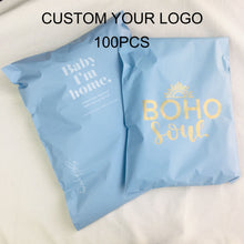 Load image into Gallery viewer, biodegradable custom blue waterproof plastic shipping bag mailing bag
