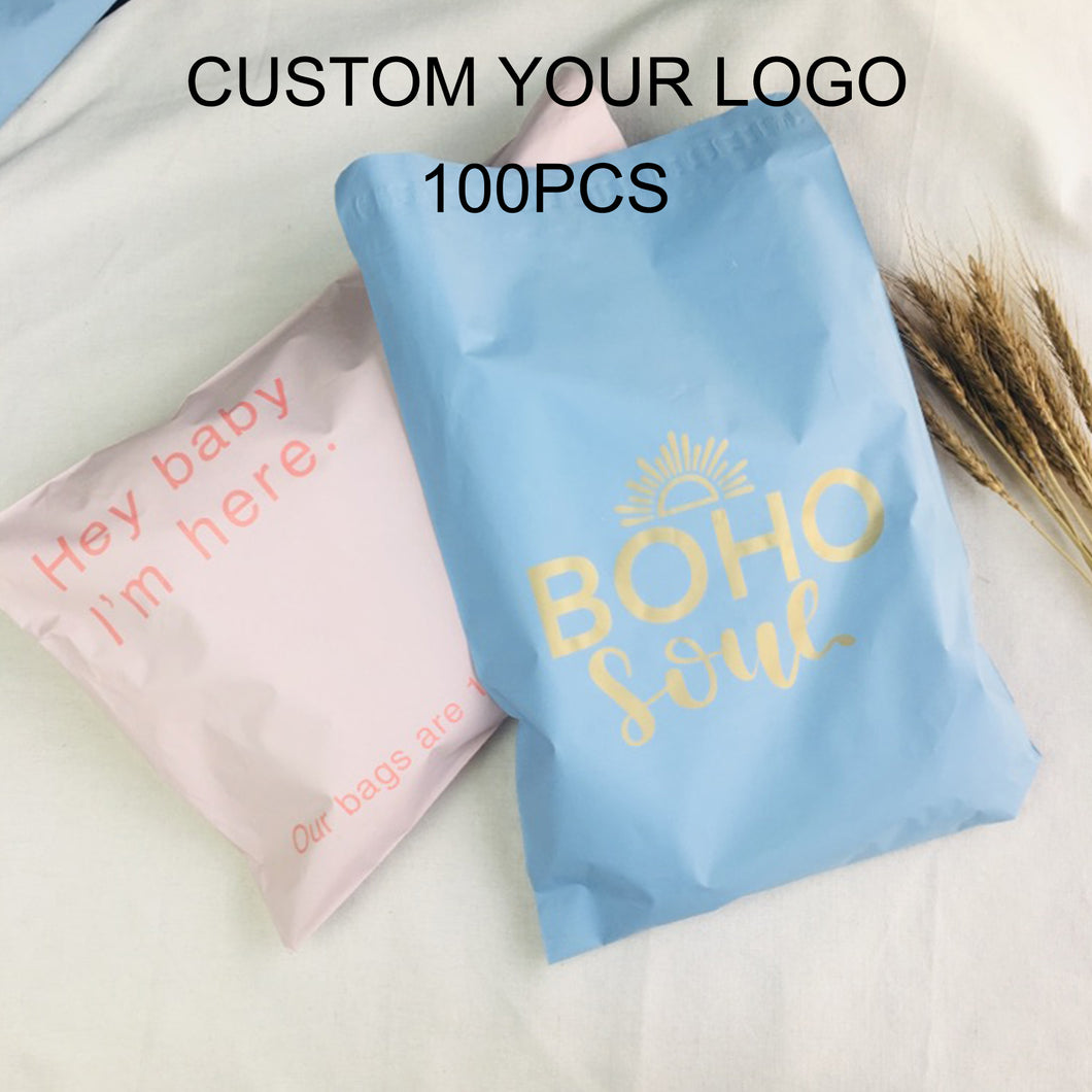 biodegradable custom blue waterproof plastic shipping bag mailing bag