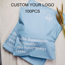 Load image into Gallery viewer, biodegradable custom blue waterproof plastic shipping bag mailing bag
