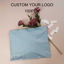 Load image into Gallery viewer, biodegradable custom blue waterproof plastic shipping bag mailing bag
