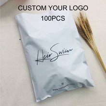 Load image into Gallery viewer, biodegradable  custom logo matte shipping bag white poly mailers
