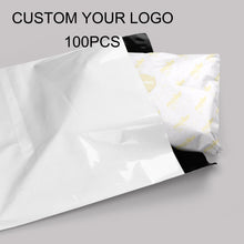 Load image into Gallery viewer, biodegradable  custom logo matte shipping bag white poly mailers
