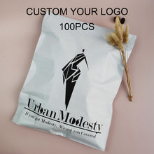 Load image into Gallery viewer, biodegradable  custom logo matte shipping bag white poly mailers
