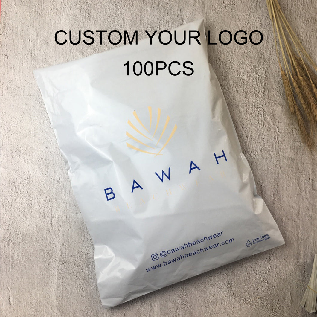 biodegradable  custom logo matte shipping bag white poly mailers