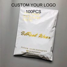 Load image into Gallery viewer, biodegradable  custom logo matte shipping bag white poly mailers
